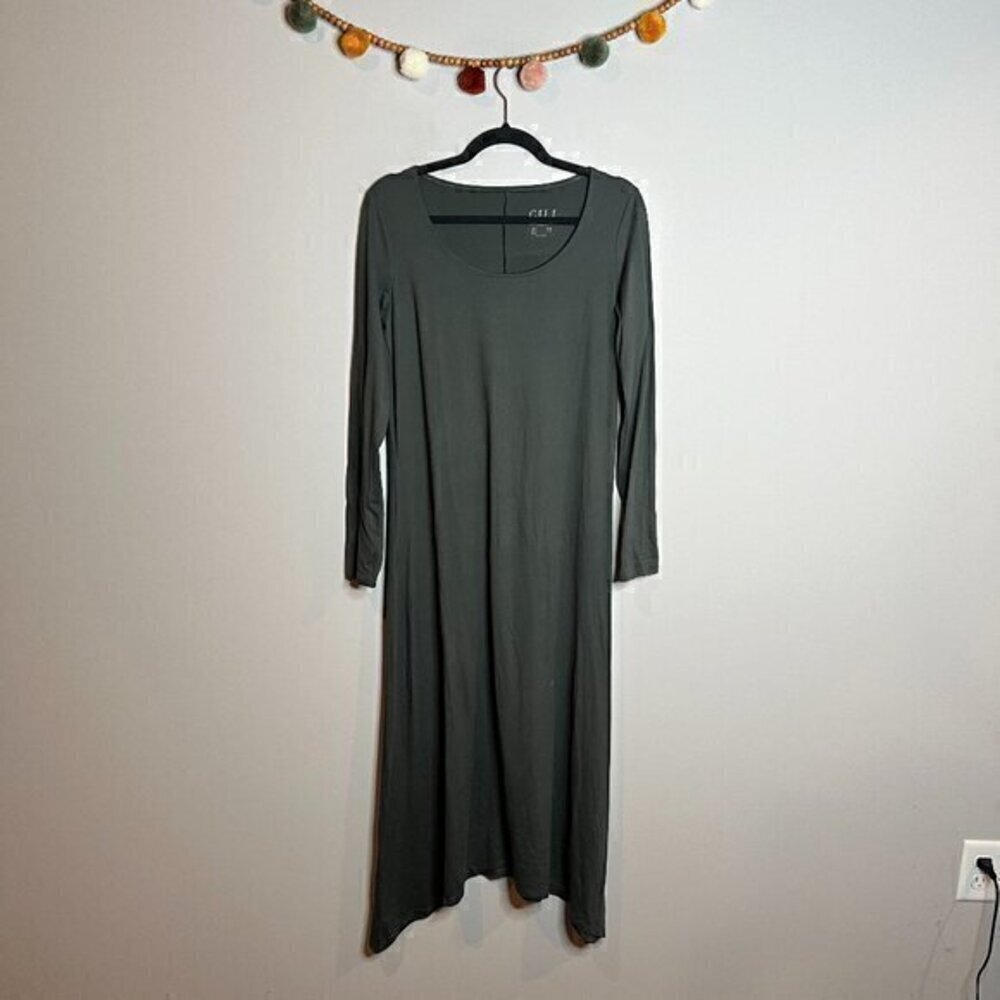 GILI deep teal stretchy long sleeve dress